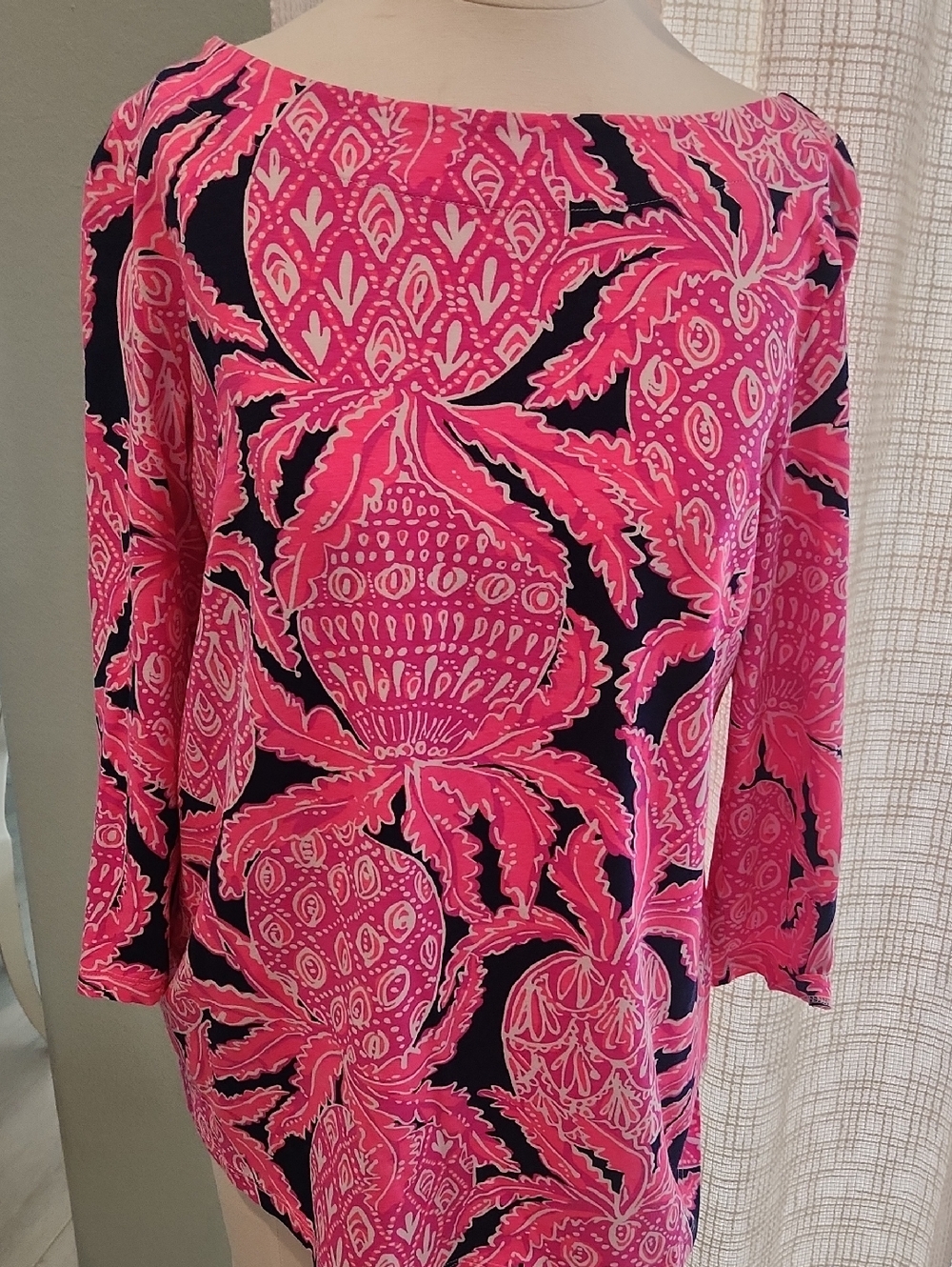 Lilly Pulitzer Pink and Navy Boatneck Tunic